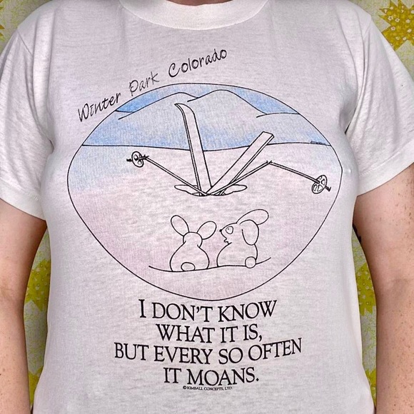 Vintage 90s white Winter Park, CO funny rabbit shirt 🐰 - Picture 3 of 5